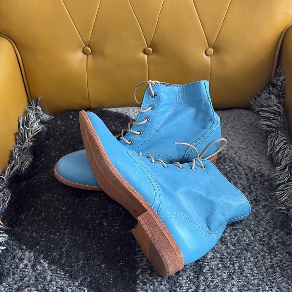 Miz Mooz Blue Lace Up Boots